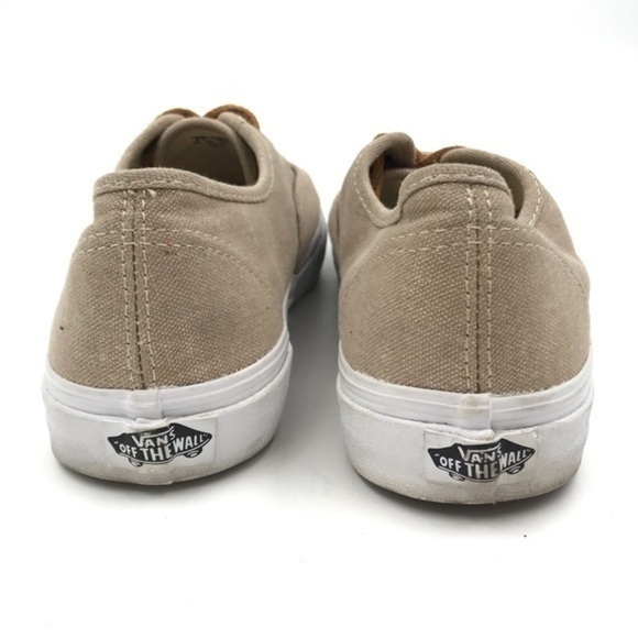 Vans Tan Canvas Classic Low Leather Laces Skate Shoes Size 10 - Picture 4 of 6